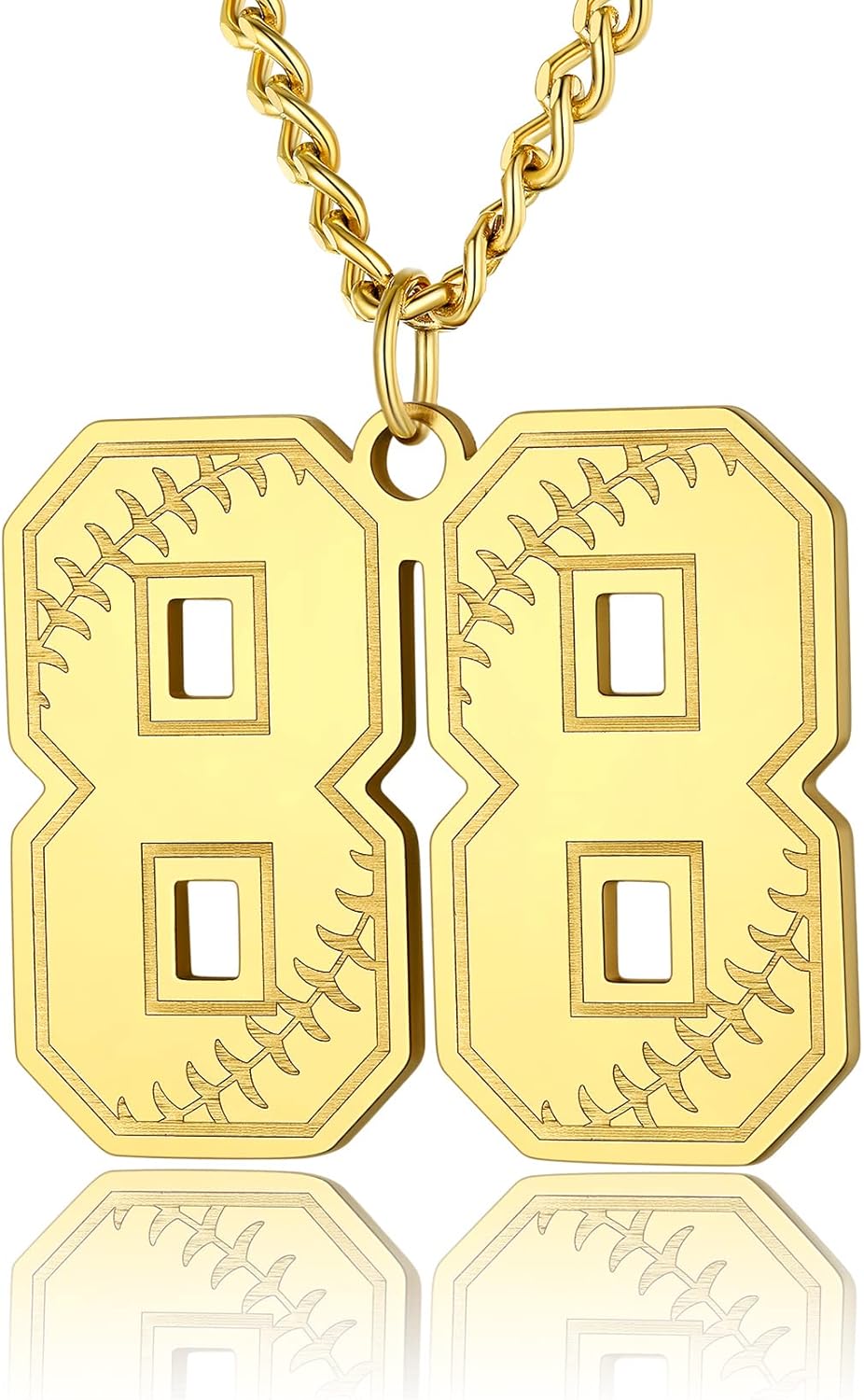 KeyStyle Baseball Number Necklace For Men Husband, Custom Youth Baseball Necklaces for Teens Personalized Pendant for Baseballs Fans