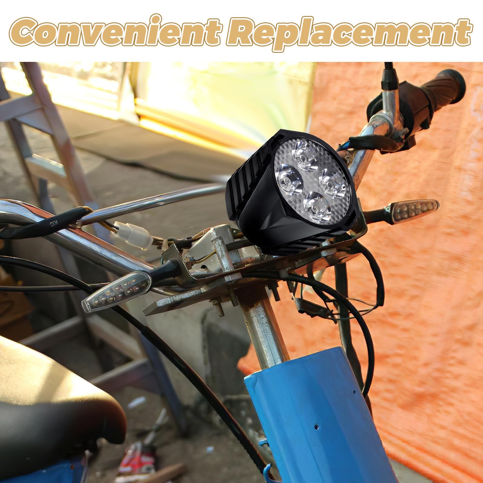Luce Posteriore Bici con Pulsante Clacson e Fanali Direzionali Freno e Anteriore LED Kit Luci Bici Elettrica con Interruttore Manubrio Facile Installazione per Sicurezza