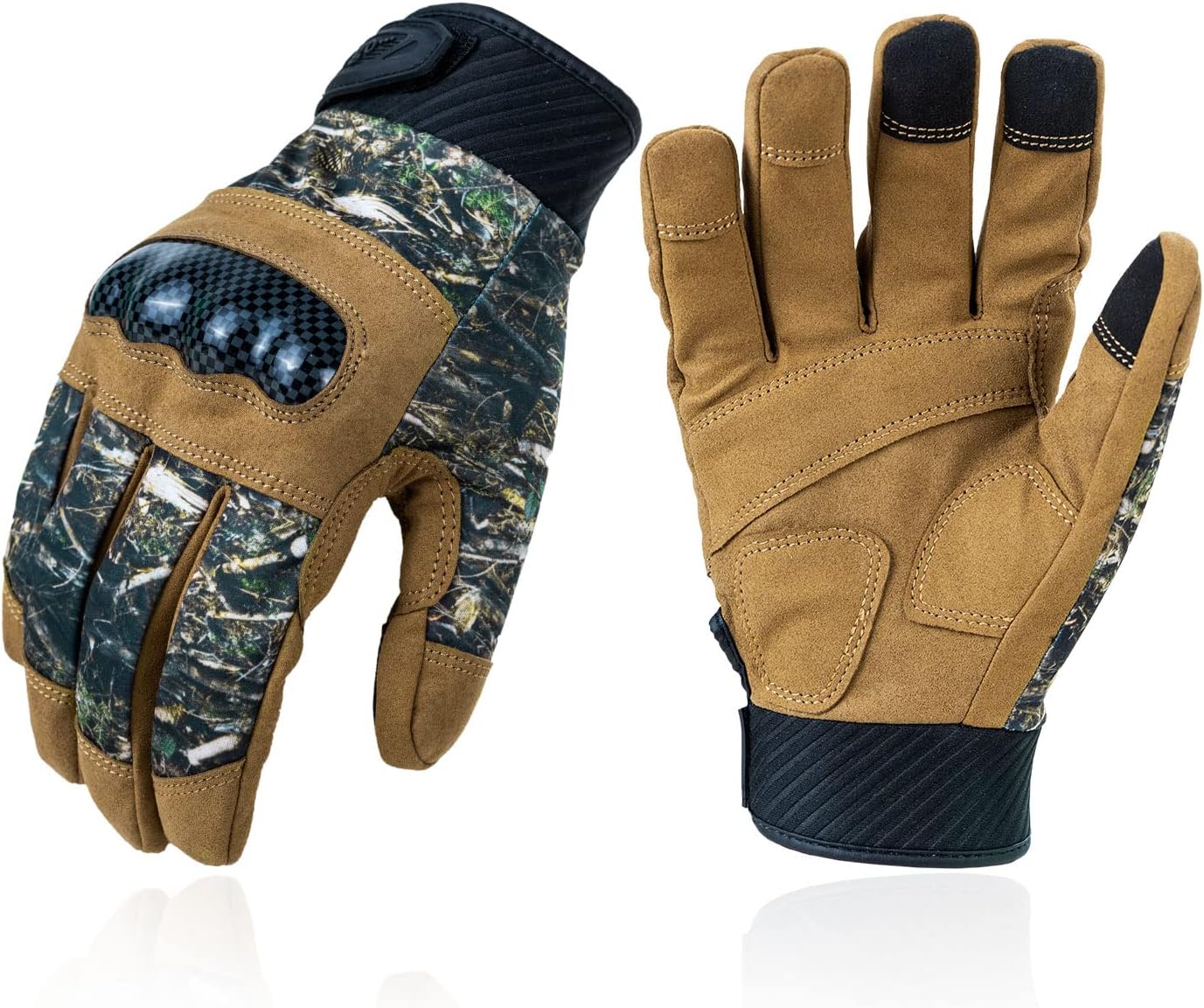 Vgo Unisex Full Finger Touch Screen Hard Knuckle Gloves for Hunting,Motorcycle, Cycling and Hiking (Size XL, Camo, SL9657) : Sports & Outdoors