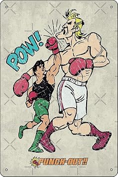Punch-Out Vintage Poster V01 Poster 8 x 12 Inch Funny Metal Tin Sign Game Room Man Cave Wall Decor