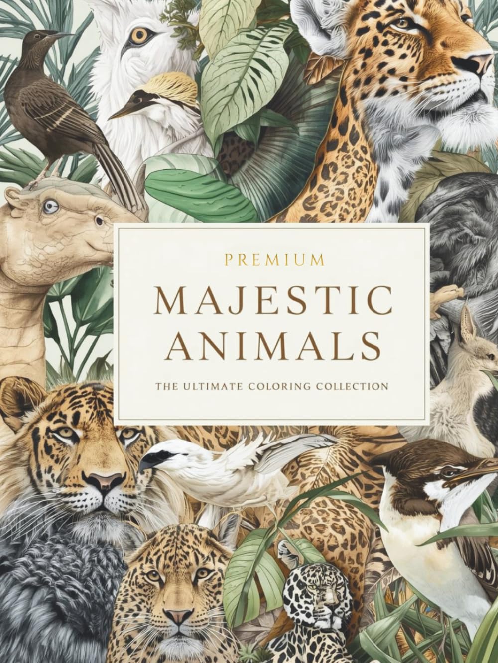 Majestic Animals Collection – Volume One: 150 Detailed Animal Portraits for Relaxation, Stress Relief & Creative Focus (The Majestic Animals Coloring Collection)