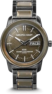Men's Military Ammo 42mm Analog Watch | Alterra Chrono Collection, Stonewashed Steel, Adjustable Watch Band | 10ATM Water-Resistant & Scratch-Resistant | Bracelet Wrist Watch for Men