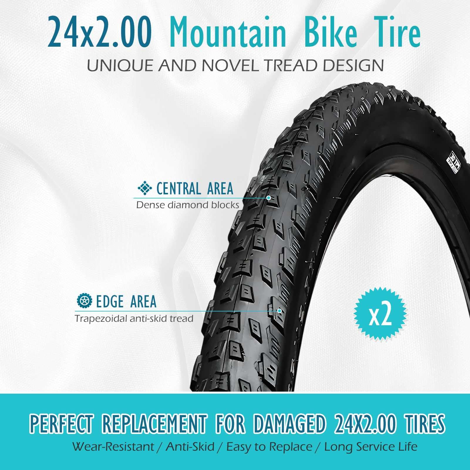 Amazon | 24 2.00 タイヤ チューブ 32mm 2本セット 24x2.00 mtb 自転車