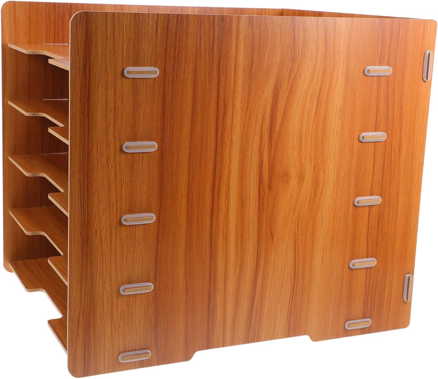 Wooden Multi-layer File Organizer Rack for Office Efficient Document Holder and Mail Sorter Stylish Desktop Storage for Home School and Workspace