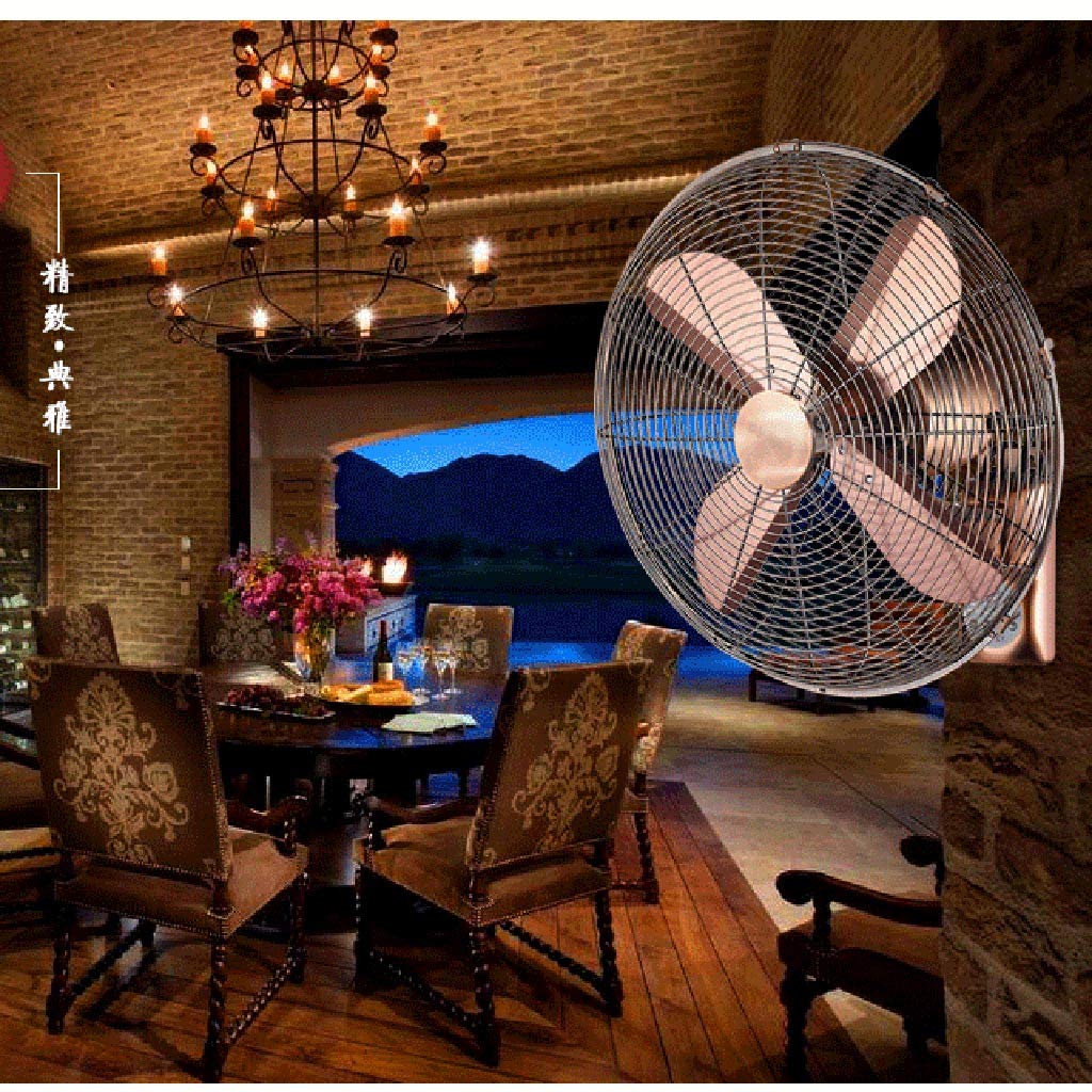 Ventilador oscilante de pared con mando a distancia, diseño retro industrial, 3 velocidades ajustables para el hogar y el taller