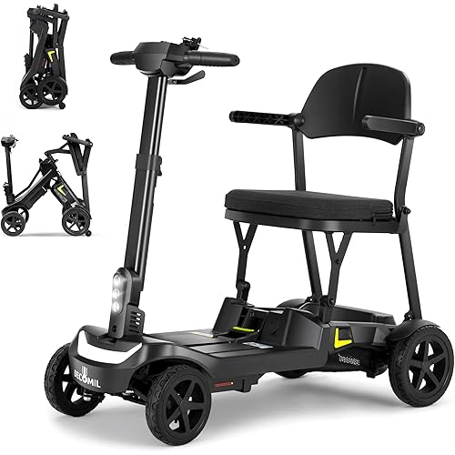 DECOMIL Aviro S1 Lightweight (39 lbs) Foldable Mobility Scooter for Adults – 20-Mile Range, Dual 10Ah Lithium Battery, 270W Motor, 20-Mile Range, 265 lbs Capacity, All-in-One Design