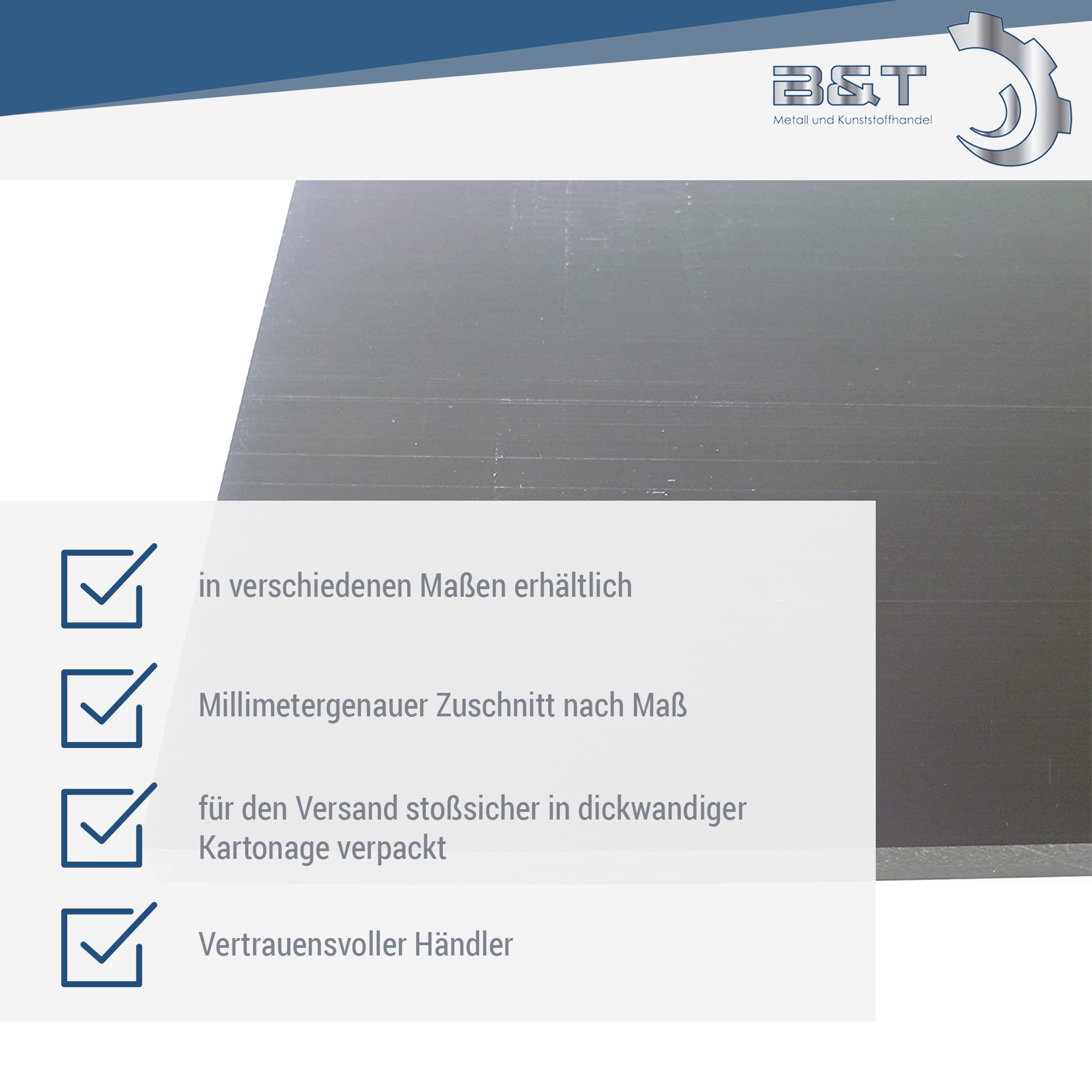 B&T Metall Plaques POM C noires de 20 mm d'épaisseur - Polyoxyméthylène (ERTACETAL® ; DELRIN®) - Dimensions de la découpe : 200 x 500 mm.