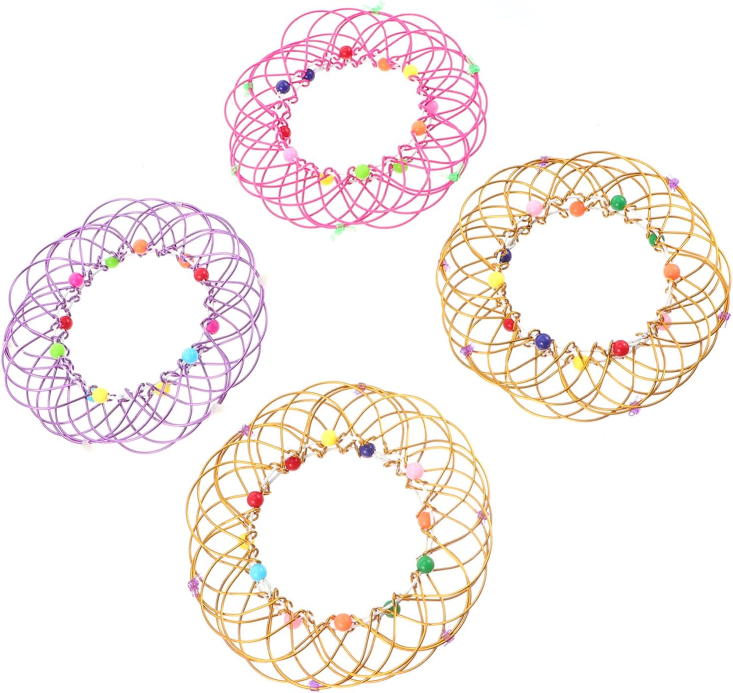 KOMBIUDA 4pcs Mandala Baskets Flexible Iron Educational Toy for Boys and Girls Creative Handmade Wire Design for Family Fun and Relationship Building