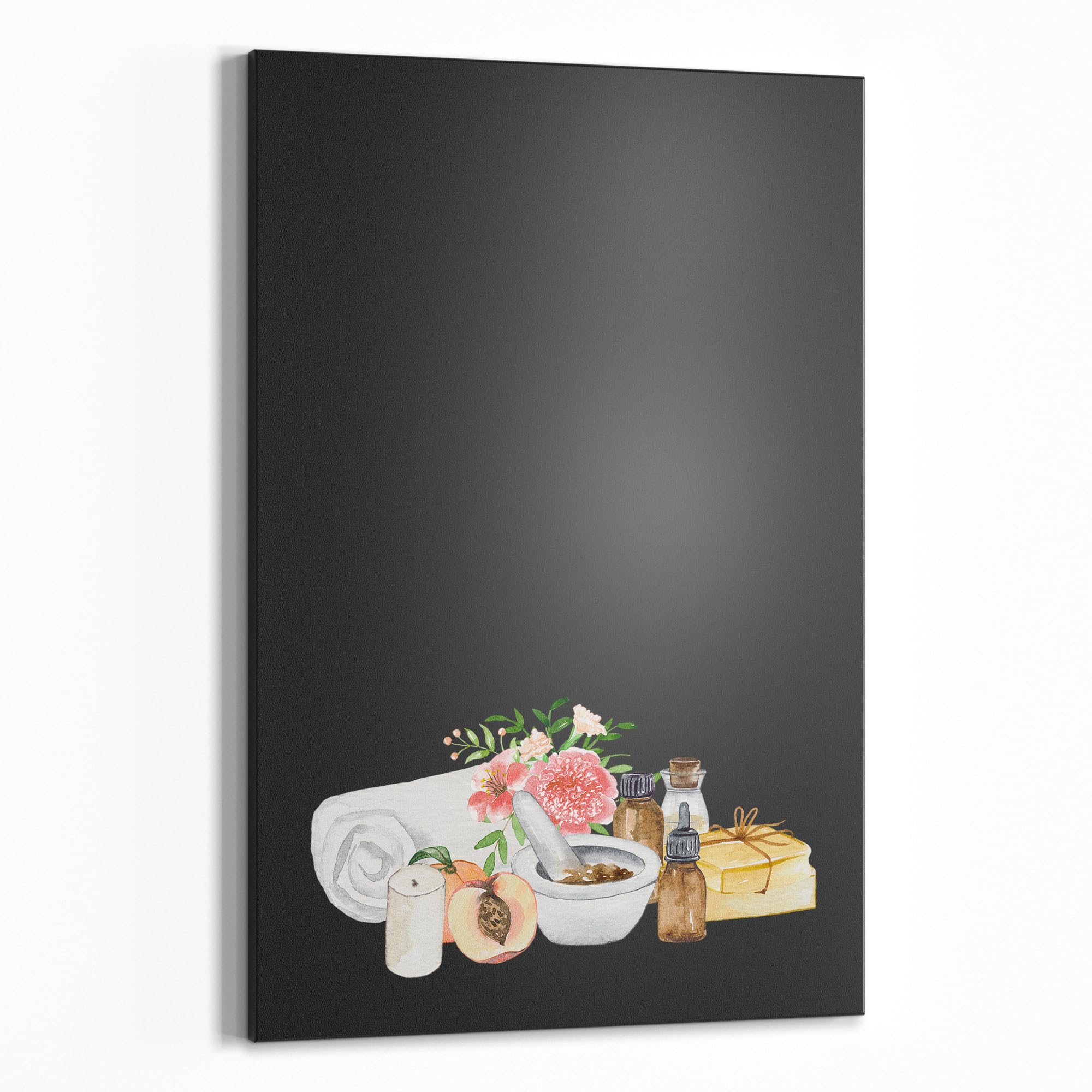 DEQORI Magnetische Kreidetafel mit UV-Druck | Motiv Wellnessmomente | Design rechteckig 40x60 cm | Kreide Metalltafel beschreibbar – Wanddeko für Küche, Flur, Kinderzimmer & Büro