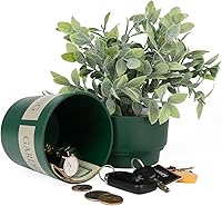 Vista 8 de Maceta con compartimento oculto seguro y secreto, ocultador de llaves secretas, oculta una caja fuerte secreta para llaves (negro 2)