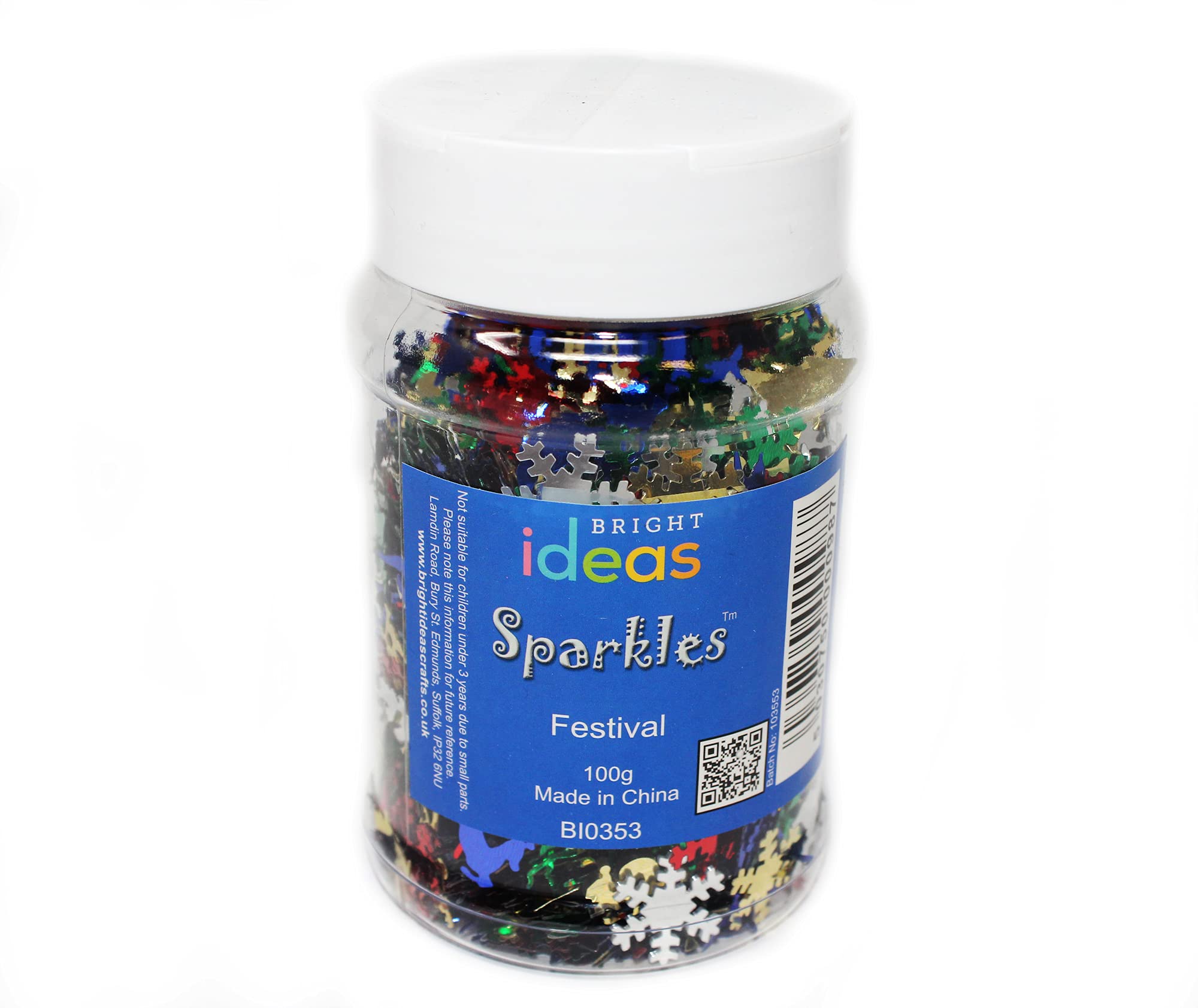 Bright Ideas Merry Christmas Sequins. 100g Jar Assorted Shapes Colours and Sizes for Arts & Crafts Ideal for Schools Home Crafting - Image 4