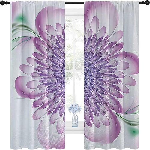 WHYATT Cortinas opacas para habitación de dormitorio con bolsillo para cortinero, cortinas opacas para puerta corrediza, 55 pulgadas de ancho por 45