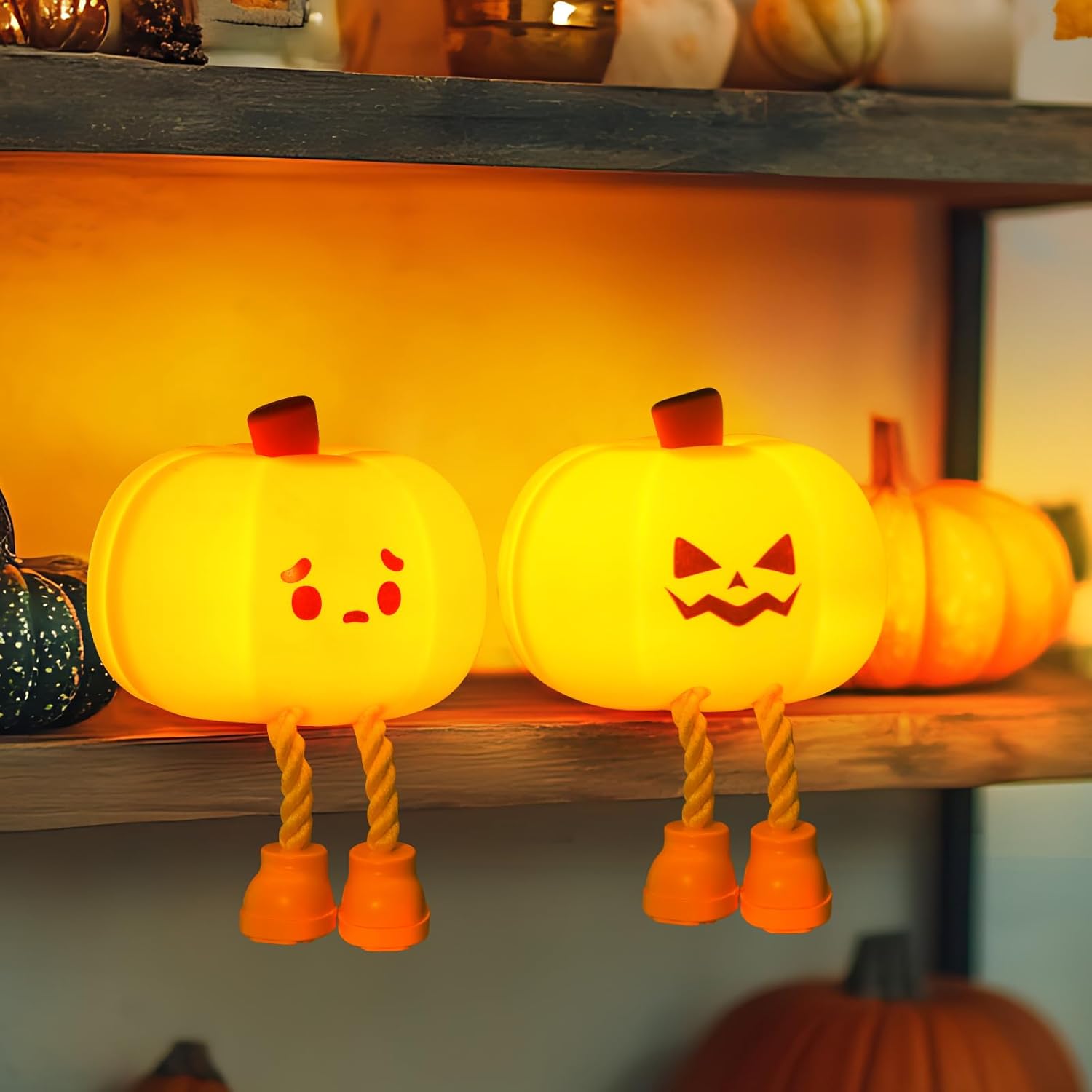 Dylviw Pumpkin Night Light, Cute LED Lamp, Silicone Dimmable Nursery Nightlight for Kids, Silicone Rechargeable Bedside Touch Lamp, Funny Office Desk and Halloween Decor for Woman and Kids