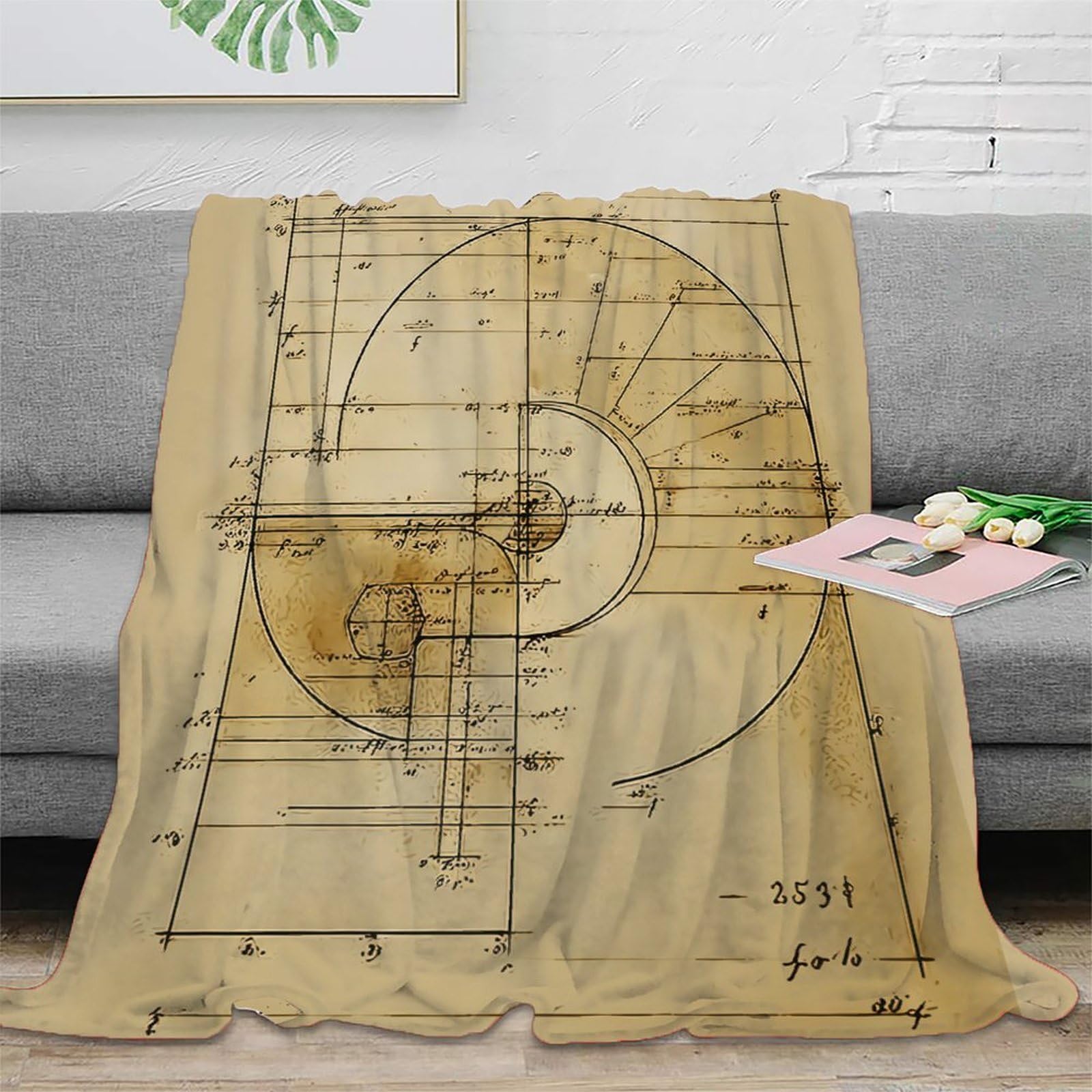 Couverture mathématique vintage pour habiller votre canapé et lit de salon