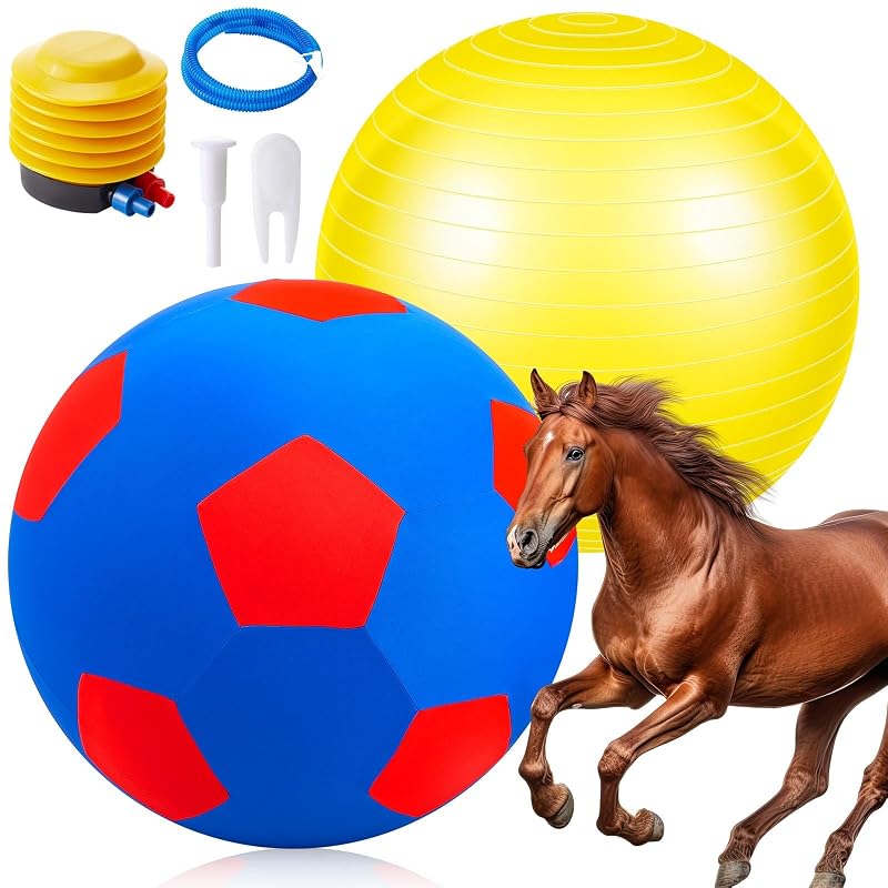 Bola gigante para cavalos com capa e bomba Suilung Blue-red, 121,92 cm