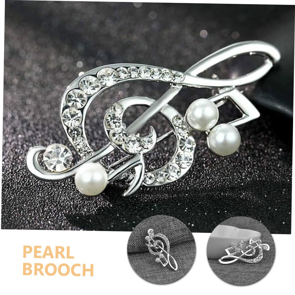 Broches únicos con Forma de Nota Musical, joyería Femenina con Perlas y Solapas, un Toque de Moda novedoso.