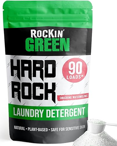 Detergente en polvo Hard Rock, perfecto para lavar pañales de tela (cada bolsa de 45 onzas da para 90 cargas), de Rockin' Green , 45, Smashing