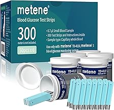Metene TD-4116 Blood Glucose Test Strips, 300 Count Test Strips for Diabetes, Use with metene TD-4116 and metene S Blood Glucose Monitor Only(No Monitor)