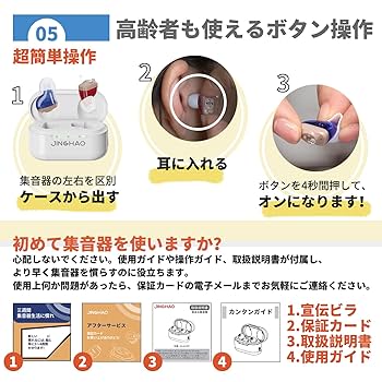Amazon.co.jp: 集音器 しゅうおんき 完全耳あな型 赤青カラー