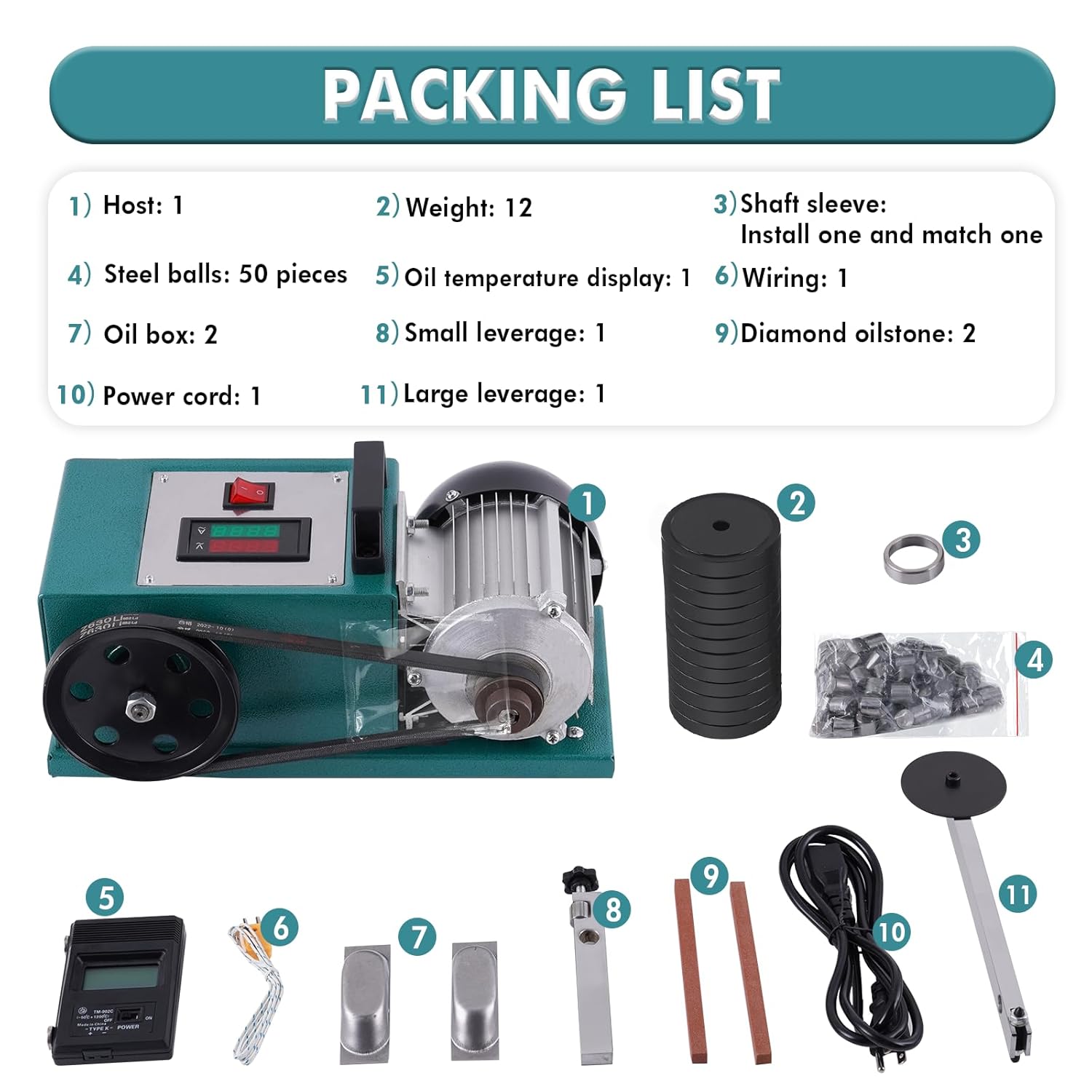 YUCHENGTECH Lubricating Oil Abrasion Tester Digitial Display Grease Anti Wear Testing Machine Oil Lubricating Grease Comparison Testing Machine with anTemperature Display 280W(220V)