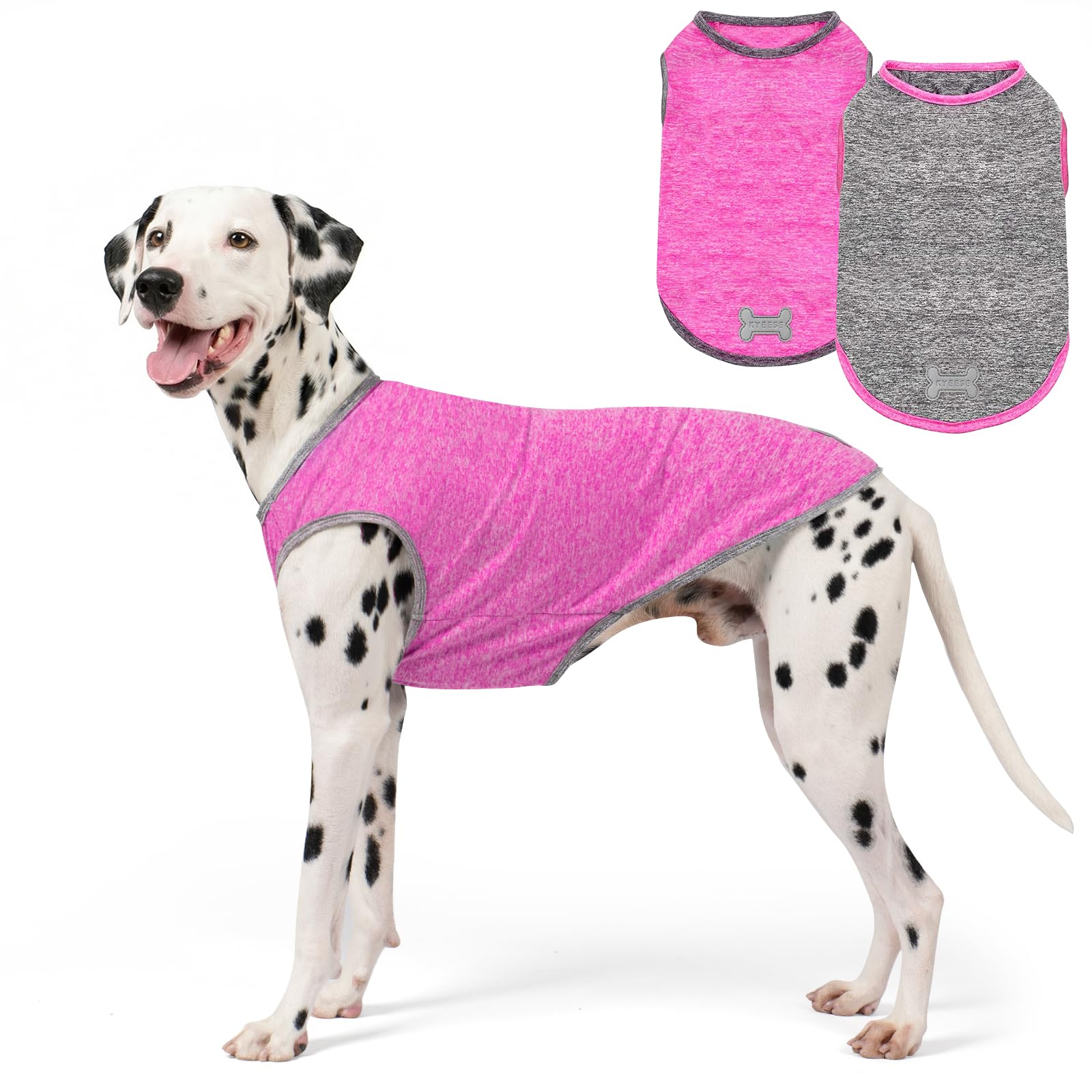 KYEESE 2Pack Dog Shirt, Lightweight Sun Protection Sleeveless Dog T Shirts for Medium Large Dogs Girl, Breathable Pet Reflective Tank Top Summer Dogs