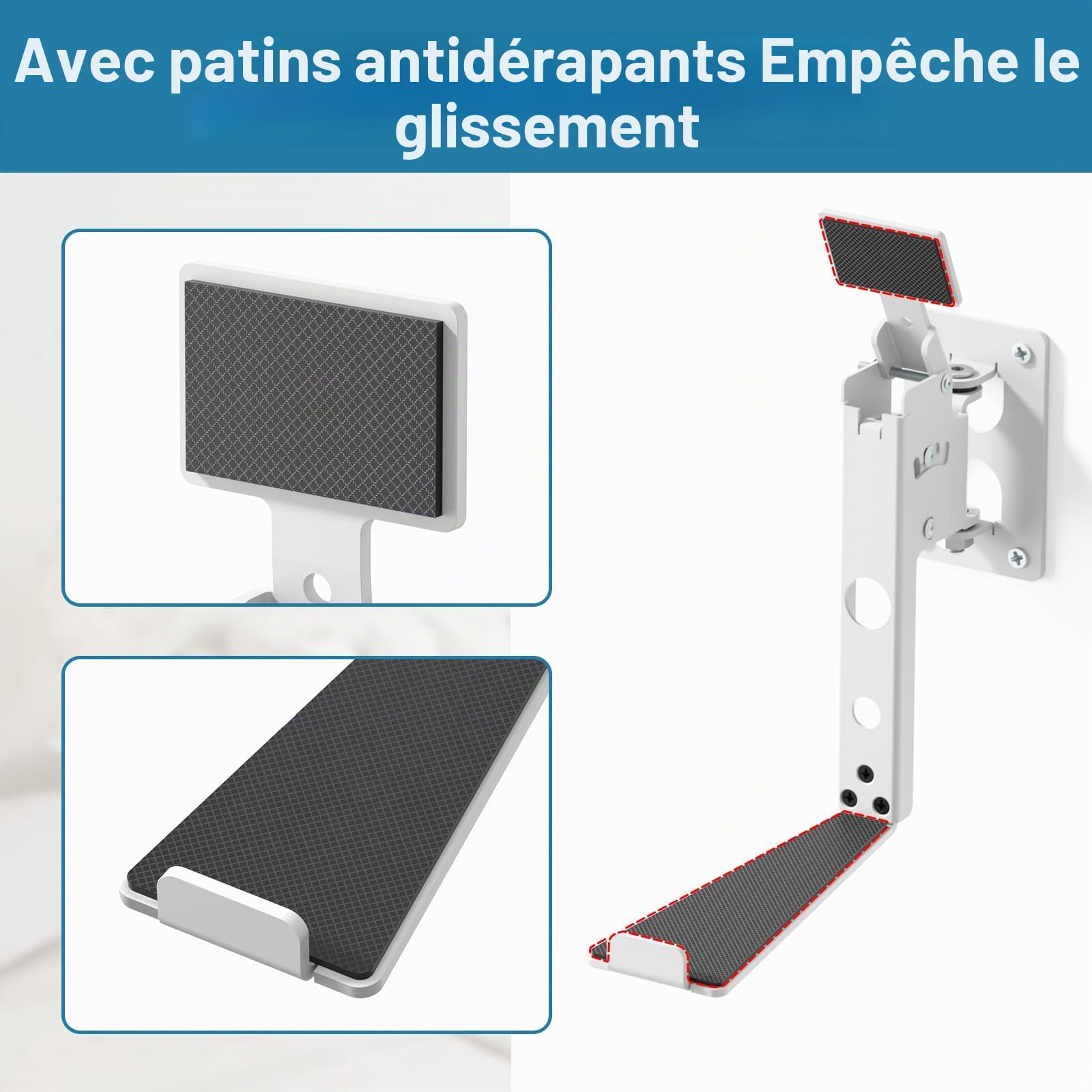 notiela Support Mural de Haut-Parleur Robuste pour Sonos 5 & Play 5 Mount - Supports de Haut-parleurs réglables, inclinables et pivotants pour Sonos 5 & Five, Play 5 Gen 2, Blanc