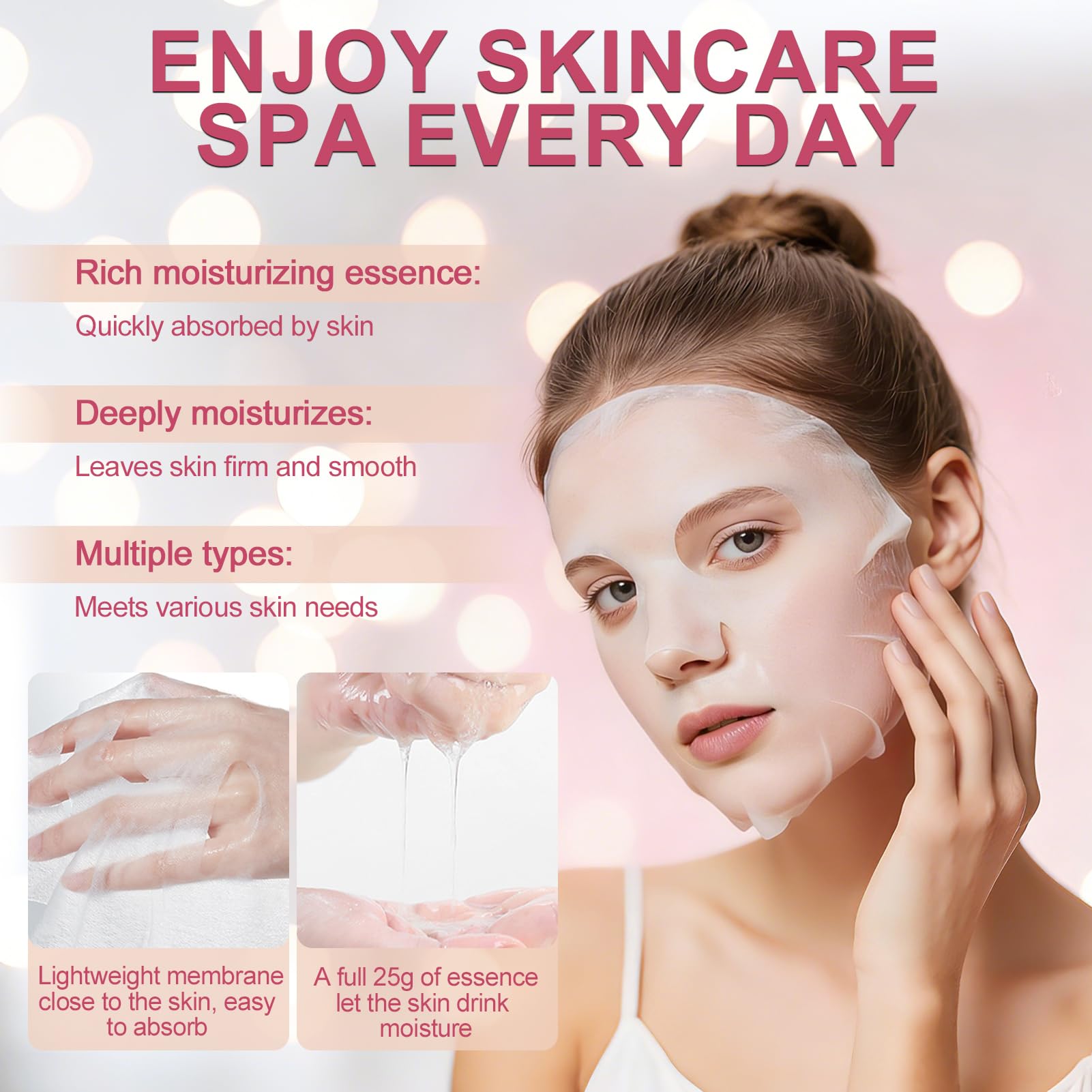 70 Pièces Coffret Femme Cadeau, Lot Masque Visage, Coffret Soin Visage Femme con Creme Mains, Masque Visage, Eye Patch, Masque Levre, Stick Levres, pour les Fêtes SPA, Cadeaux de Mariage