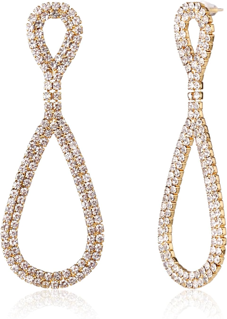 Rhinestone Teardrop Dangle Earrings, Dangling Teardrop