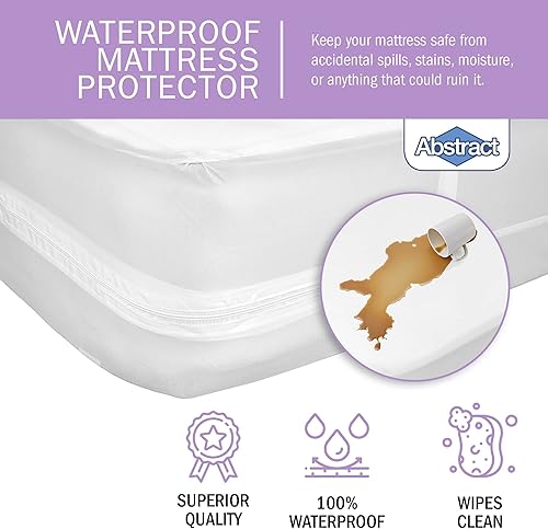 Miniatura 2 de Abstract Protector de colchón de vinilo con cierre de cremallera, lo mejor para proteger tu cama de derrames, accidentes y daños, plástico 100%