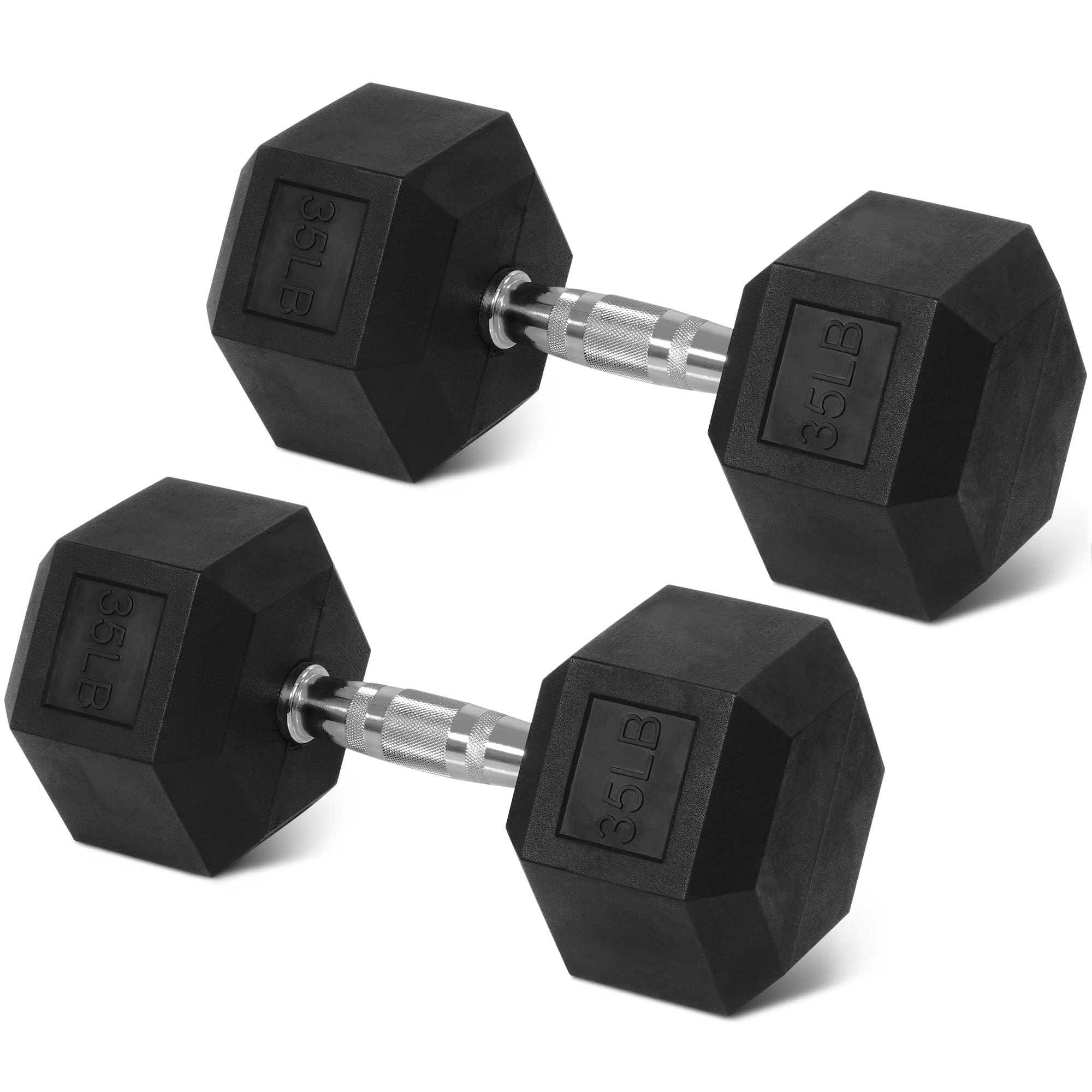 BalanceFrom Rubber Encased Hex Dumbbell