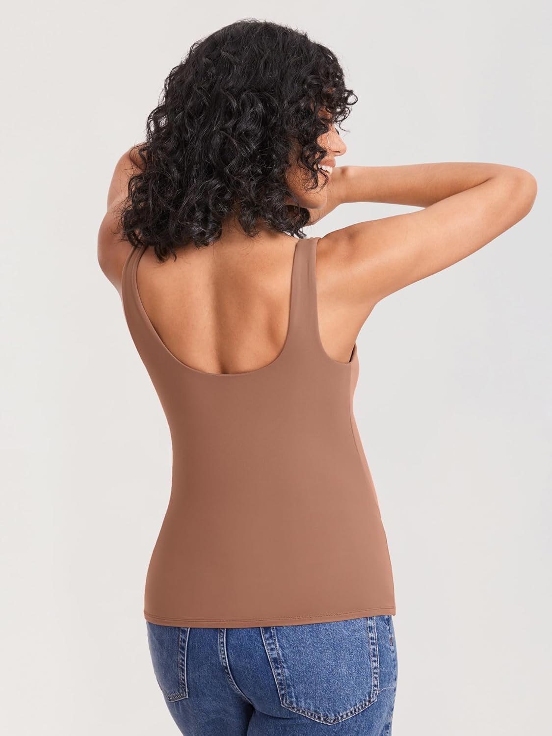 MOMANDA Inbarely Maternity Tank Top Square Neck Workout Tops with Built in Bra Pregnancy Sleeveless Yoga Maternity Clothes - Image 3