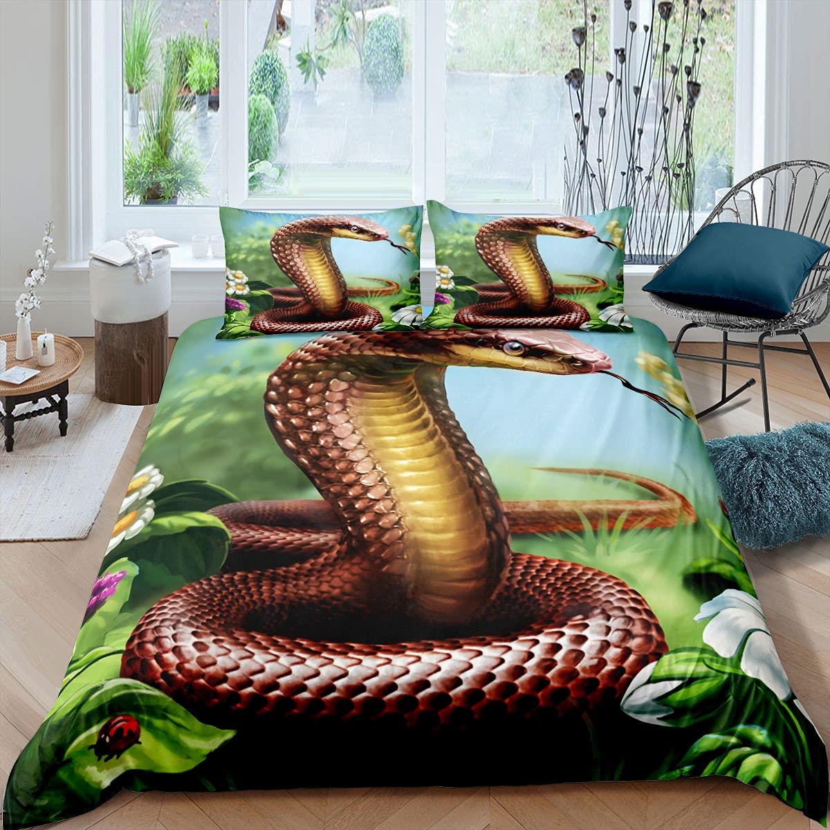 Housse de couette serpent lit enfant lit simple facile à laver
