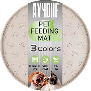 Patterned Cat & Dog Bowl Mat for Food and Water, 12\