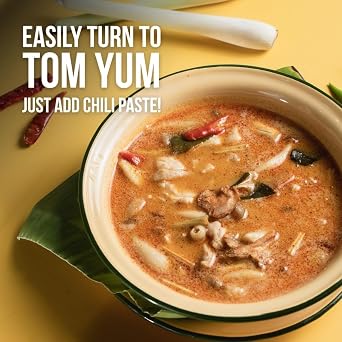 TAAN THAI TOM KHA Soup Starter Authentic Thai Coconut Soup from Thailand with Real Herbs & Coconut Milk Vegan, Gluten-Free, No Preservatives Easy Kit, 2 Packets per Box (6 Cups)