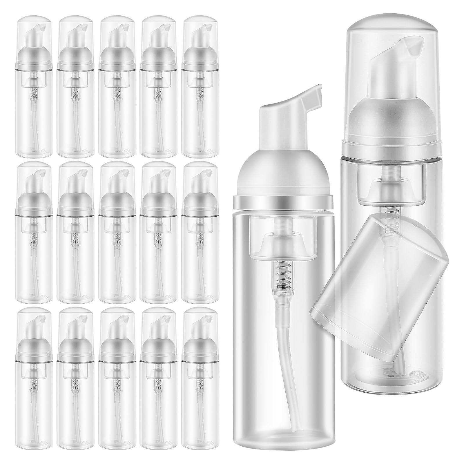 Botella dispensadora de espuma transparente de 60ml para rellenar tus productos de viaje