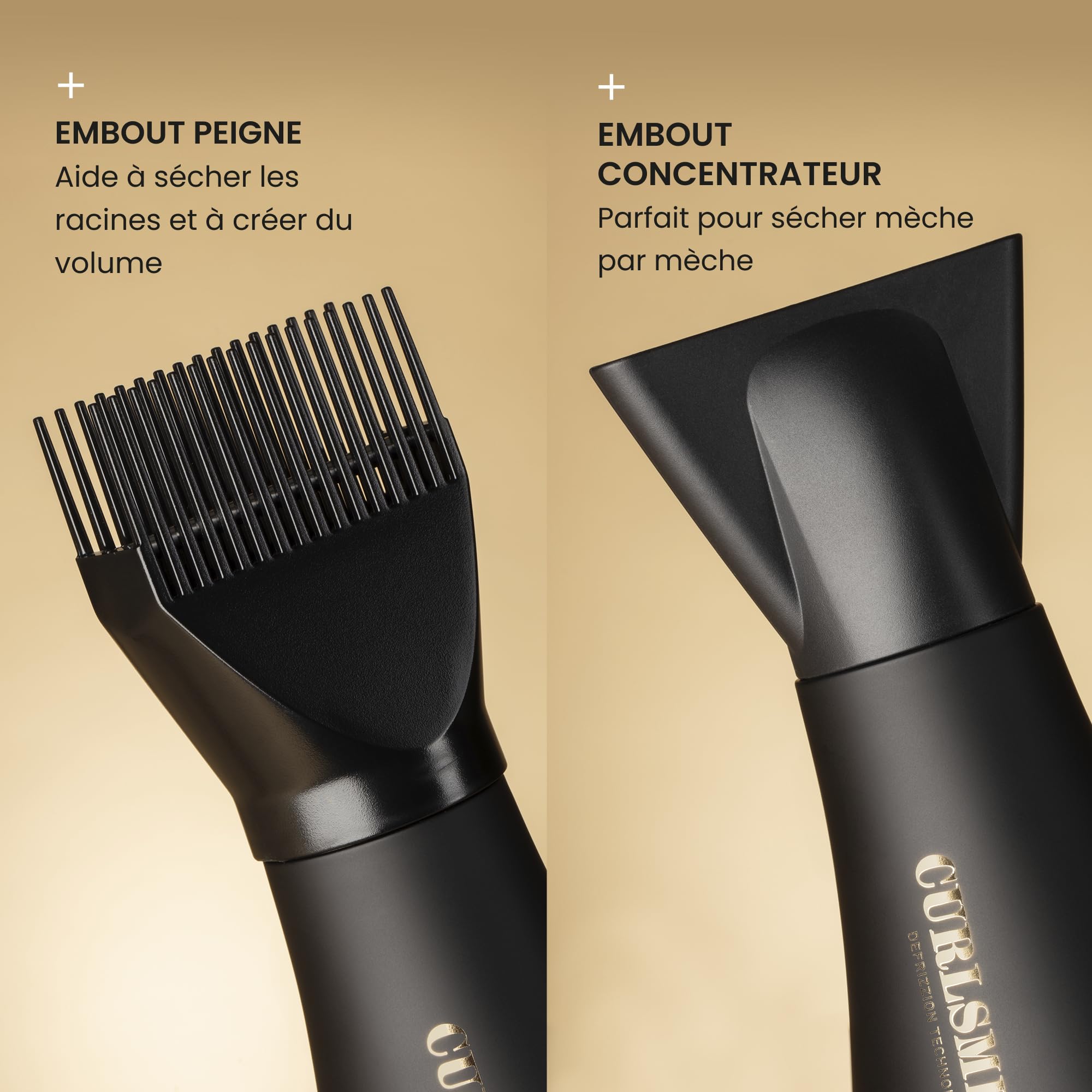 Curlsmith Defrizzion Travel Edition Sèche-Cheveux | Diffuseur XL, Cheveux bouclés et ondulés, Compact, Pliable, Double tension, 15.2 cm diffuser
