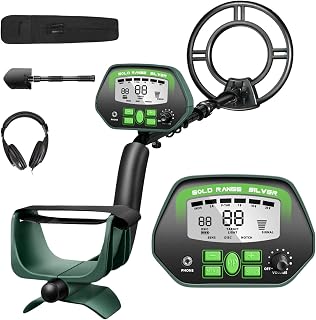 Metal Detector for Adults Professional - IP68 Waterproof Metal Detector, High Accuracy, A-M, Disc, Notch & Pinpoint Modes, Bigger LCD Display, 10” Waterproof Search Coil, New Advanced DSP Chip