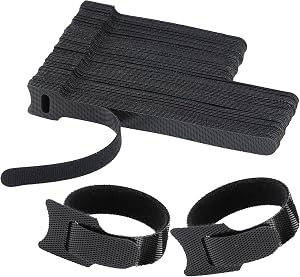 200 PCS Cord Organizer for Cable Management, Reusable Cable Ties for Cord, Wire Wrap, Appliances, Straps, Charger, Computer, PC, Electronics, 100 6 inch & 100 4 inch, Black