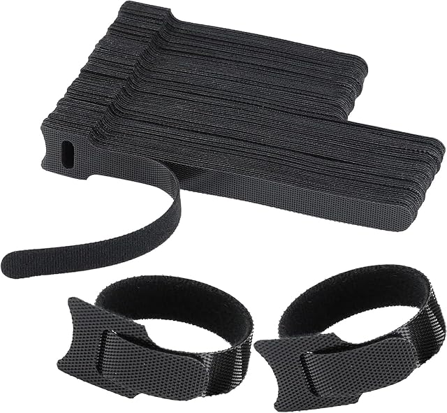 200 PCS Organisateur de câbles pour la gestion des câbles, Câblodistributeurs réutilisables pour les câbles, les fils, les appareils, les paillettes, le chargeur, l'ordinateur, PC, Électronique, 100 6 de pouce & 100 4 de pouce, noir