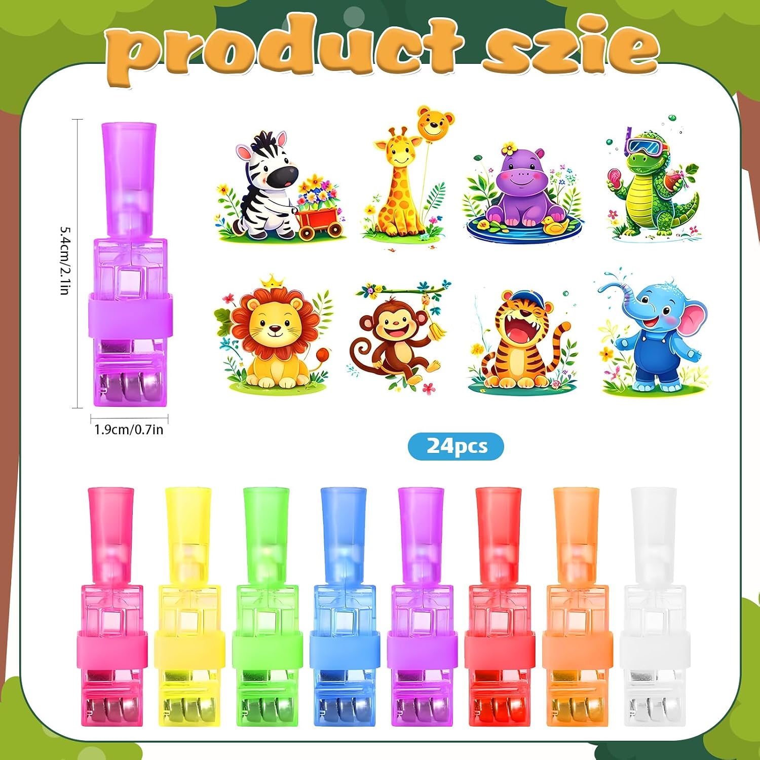 24PCS Animal Finger Lights, 8 Designs Safari Glow Finger Lights Party Favor