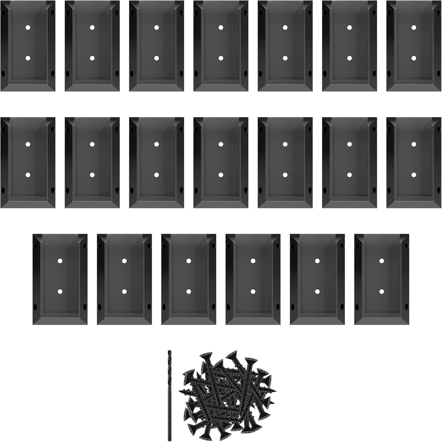 Deck Railing Bracket Connectors,20pcs Kit,2x4,Brackets for Connection of Wooden Deck or Handrail Railing Posts,Durable PP Plastic,Black (20)