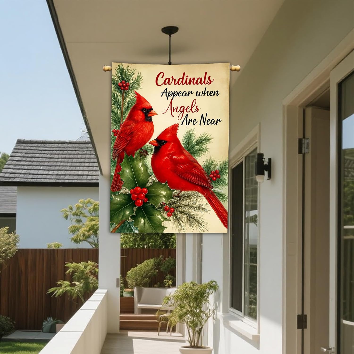IVN Spring Garden Flag 28x40 Inch Double Sided Cardinal Yard Flags Pine Holly Outdoor Small Yard Flag for Outside Seasonal Farmhouse Lawn Welcome Decor - Image 2