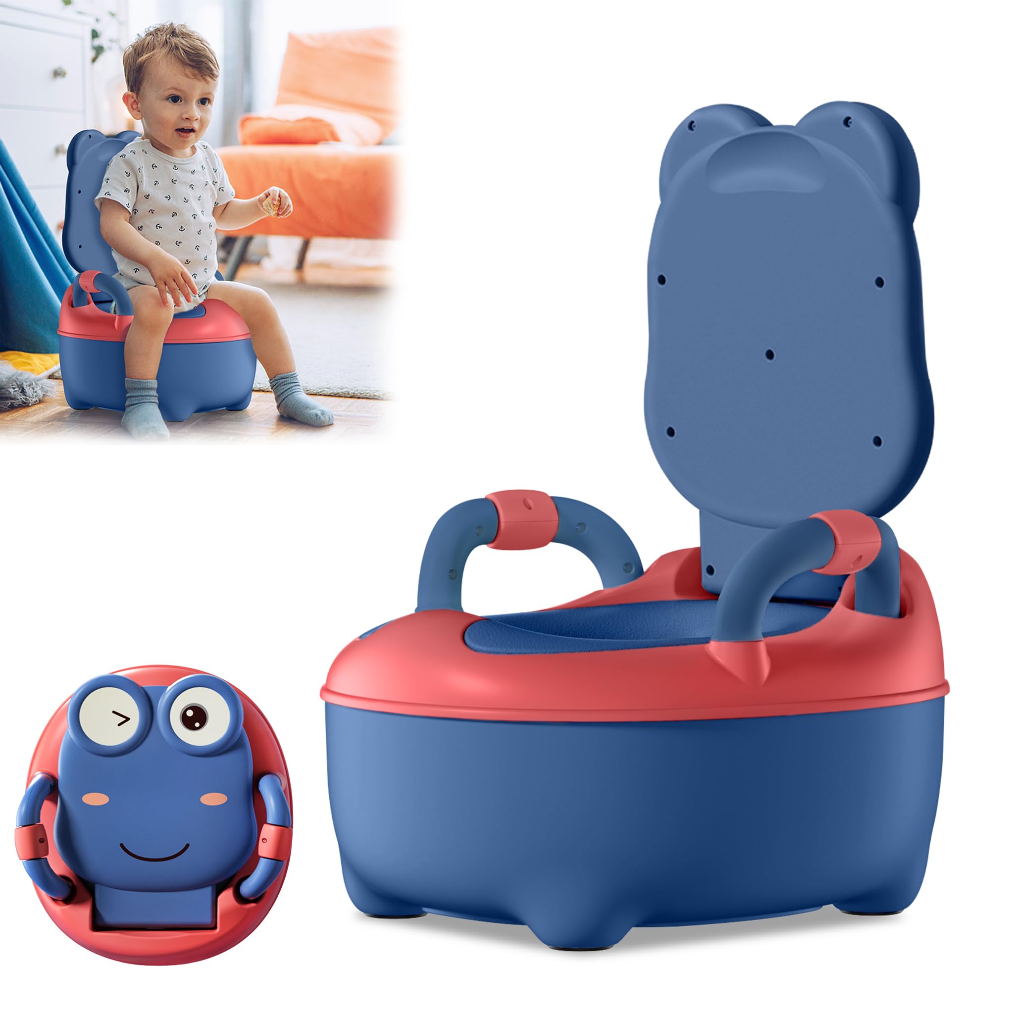 OKBABY Relax - Vasino per Bambini con Seduta Ergonomica e Schienale Rialzato - Azzurro - Giochi e Prodotti per l'Età Evolutiva