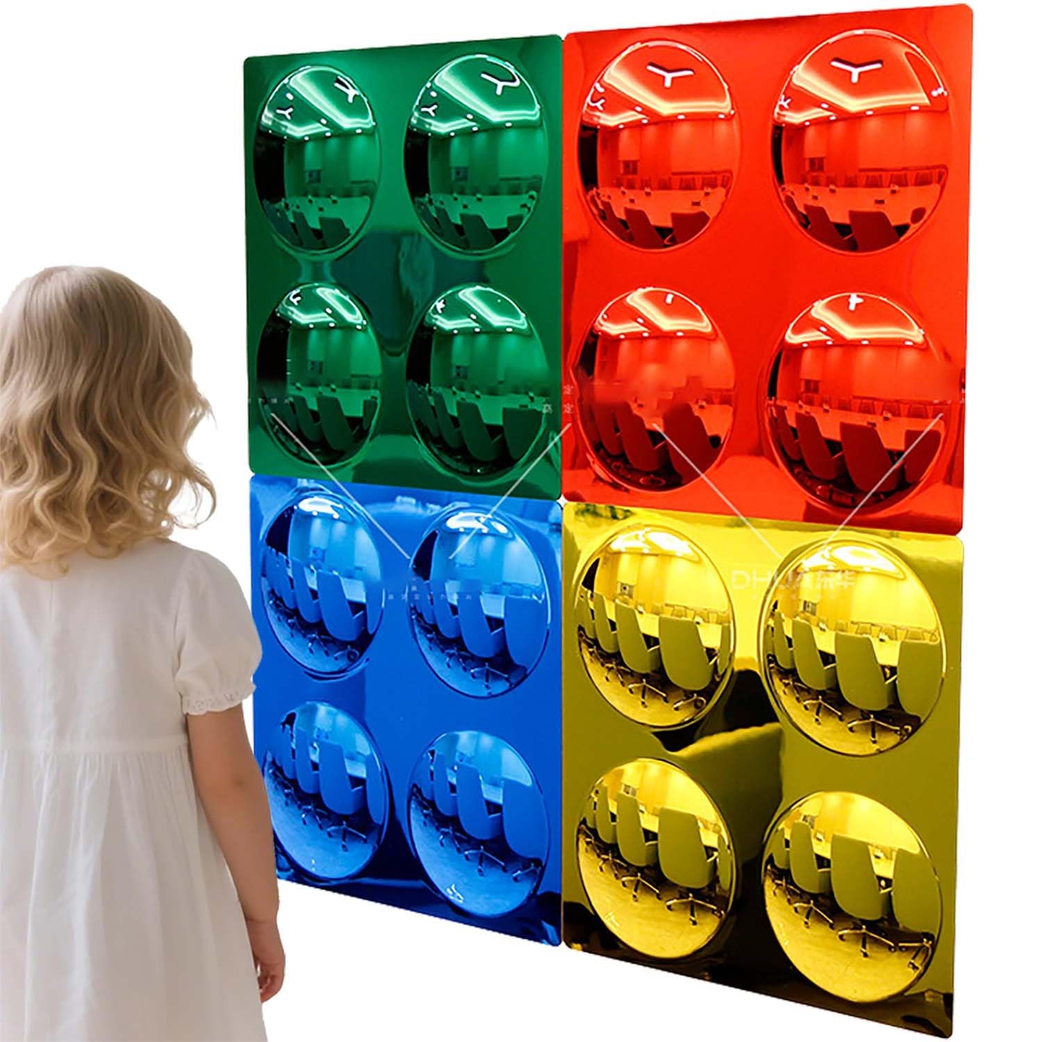 Sensory Bubble Wall Mirror - Multi Color Interactive Acrylic Mirrors for Wall Decoration and Sensory Wall Toy for Kids, Bubble Convex Mirror Panels, Autism Sensory Room Equipment
