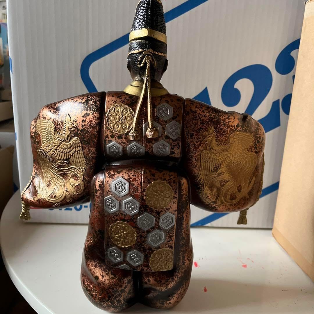 鋳物 金属製 美術置物 翁 能面人形 能楽 能舞 32cm Amazon.co.jp: 縁起置物 幸せを呼ぶ 鋳物 金属製能人形翁（おき