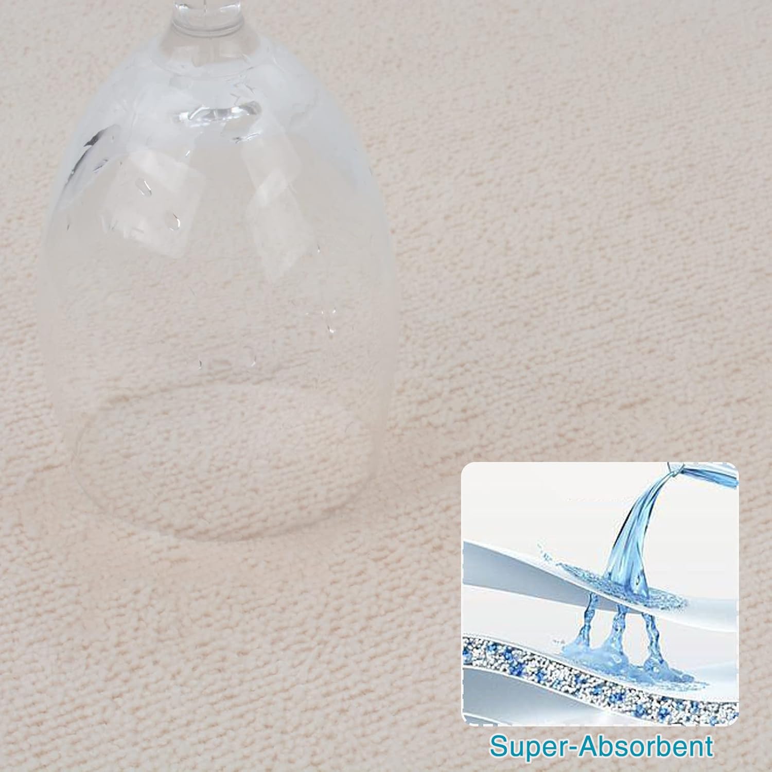 SINLAND Microfiber Dish Drying Mat Super Absorbent Dish Drying Pad for Drainer Kitchen Counter, Large Size Mat for Countertops or Sinks 16Inch X 18Inch Beige 2 Pack