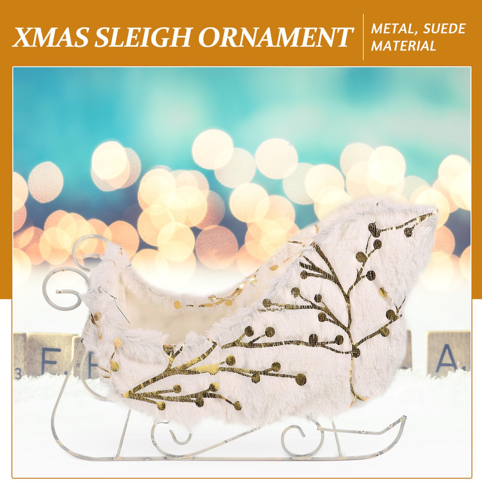 PRETYZOOM Slitta Decorativa Natalizia Realizzata in Materiali Resistenti per Decorare Casa e Tavolo per Feste di Natale