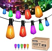Vista 9 de Achin - Cadena de luces para exteriores de 100 pies G40 Globo de patio, luces LED impermeables al aire libre con 50+2 bombillas LED irrompibles