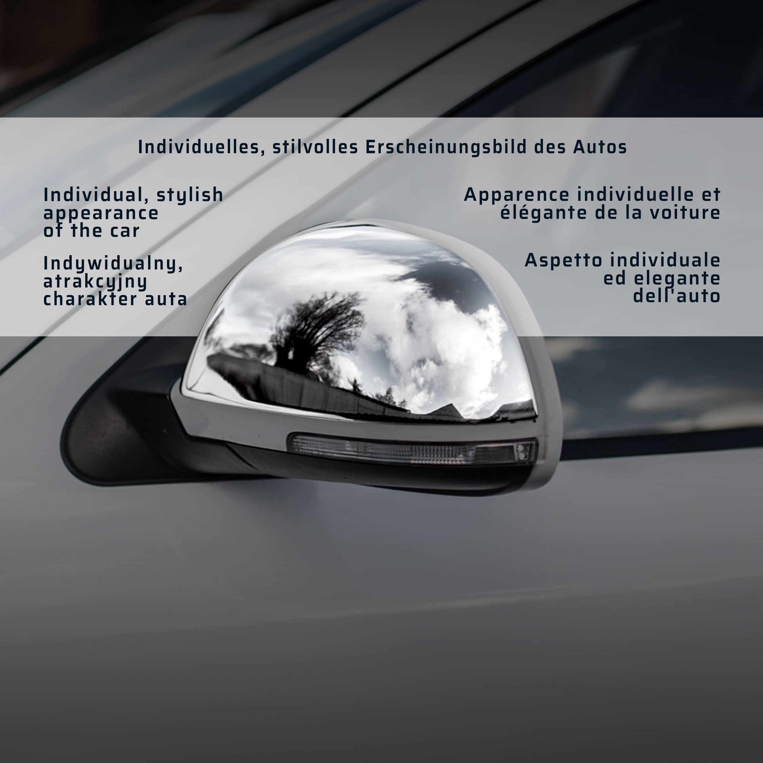 CHROMEMASTER | Nakładki na Lusterka Zewnętrzne | Kompatybilne z Skoda Octavia 1Z Sedan 2009-2013 | Stal nierdzewna; Osłony Lusterek to Niepowtarzalny Wygląd Auta i Ochrona Przed Uszkodzeniem
