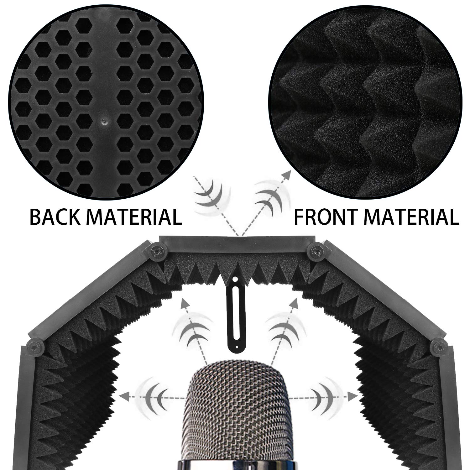 Snapklik.com : Studio Recording Mic Isolation Shield, Portable Foldable ...